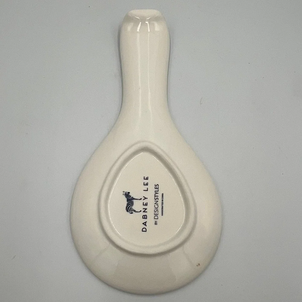 Dabney Lee Rainbow Heart Ceramic Spoon Rest 9 Inch Multicolor New